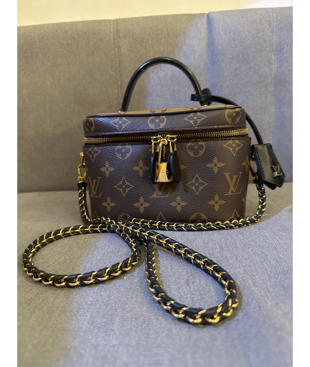 LOUIS VUITTON Коричневая кожаная сумка через плечо, фото 8