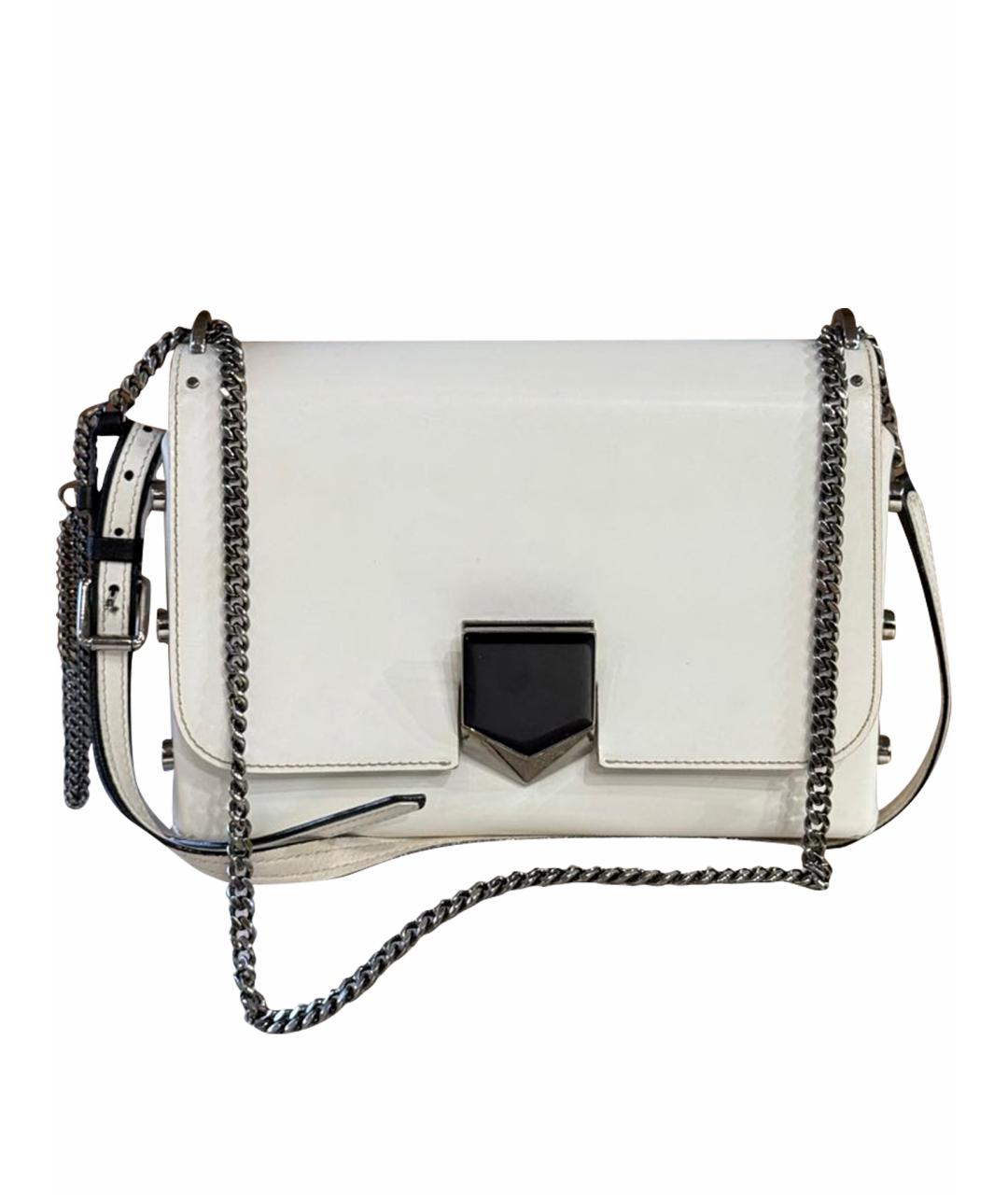 JIMMY CHOO Белая кожаная сумка через плечо, фото 1