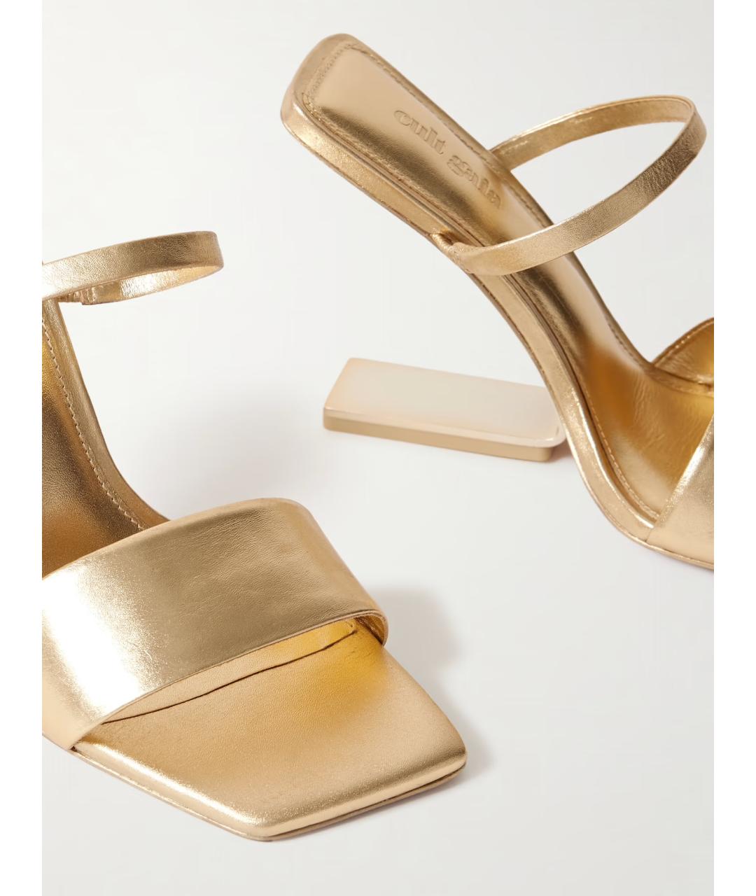 CULT GAIA Золотые кожаные мюли, фото 4