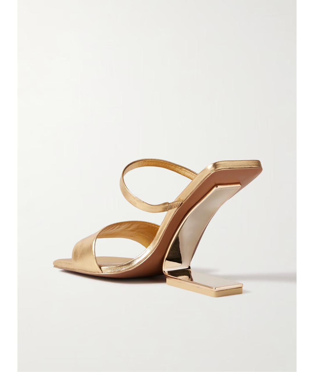 CULT GAIA Золотые кожаные мюли, фото 3