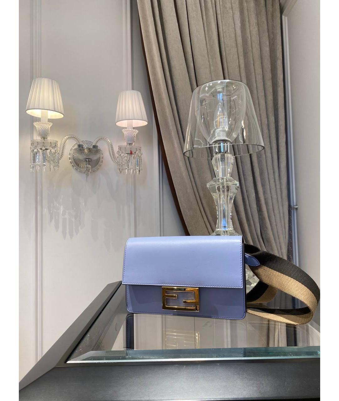 FENDI Голубая кожаная сумка через плечо, фото 2