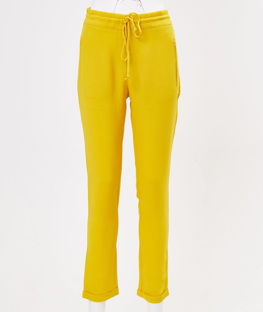 STELLA MCCARTNEY Желтые вискозные прямые брюки, фото 3