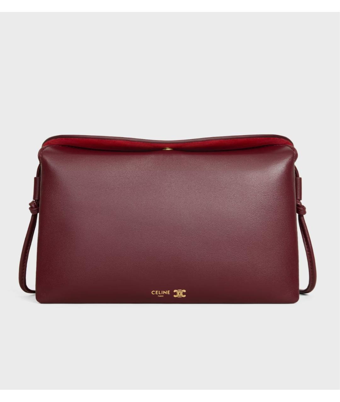 CELINE Бордовая кожаная сумка через плечо, фото 5