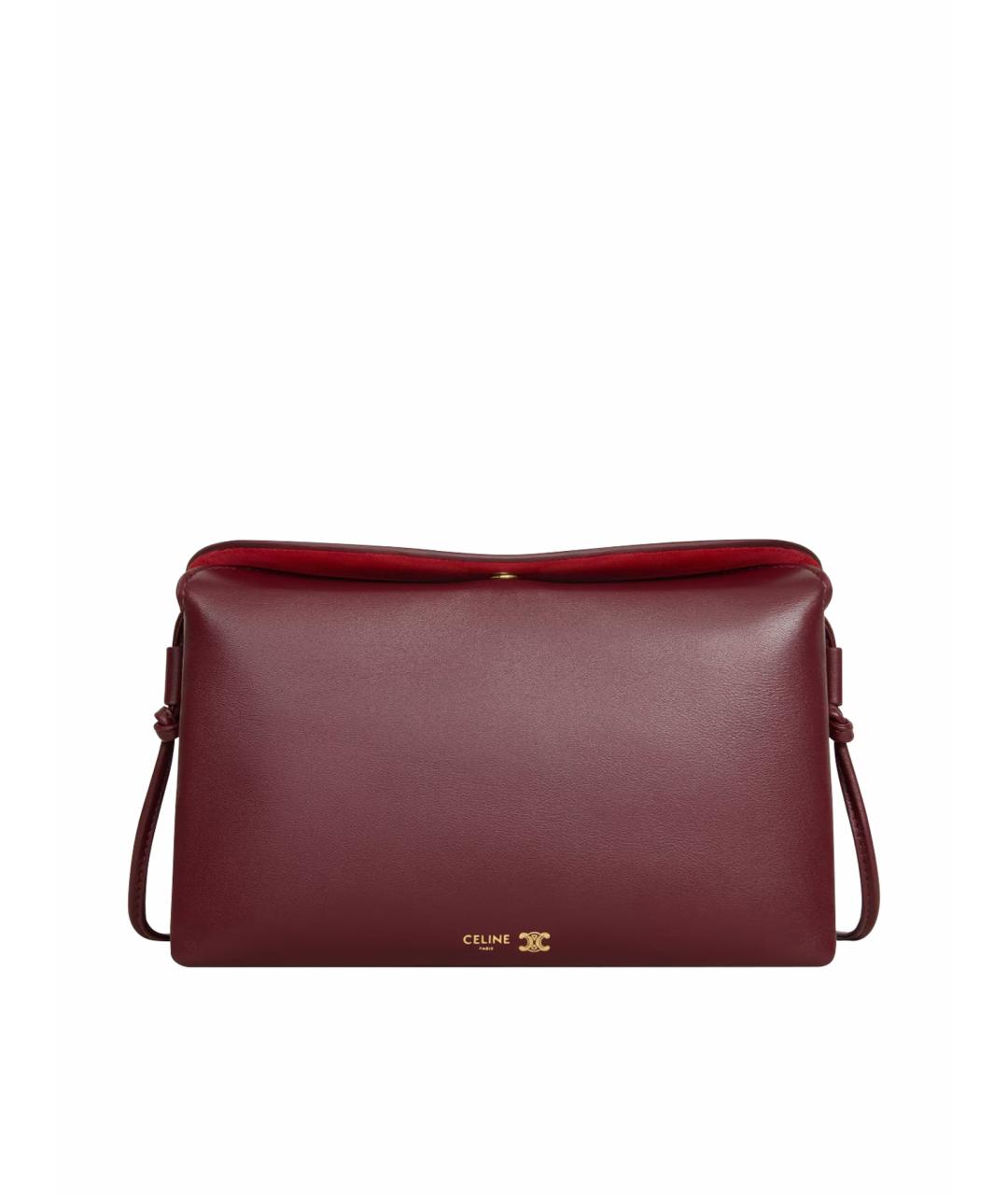 CELINE Бордовая кожаная сумка через плечо, фото 1
