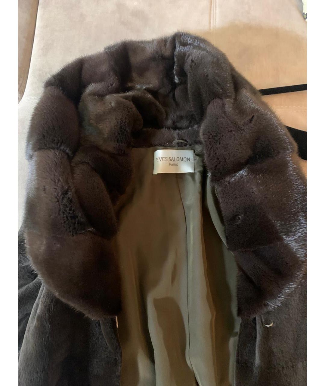 YVES SALOMON Коричневая меховая шуба, фото 3