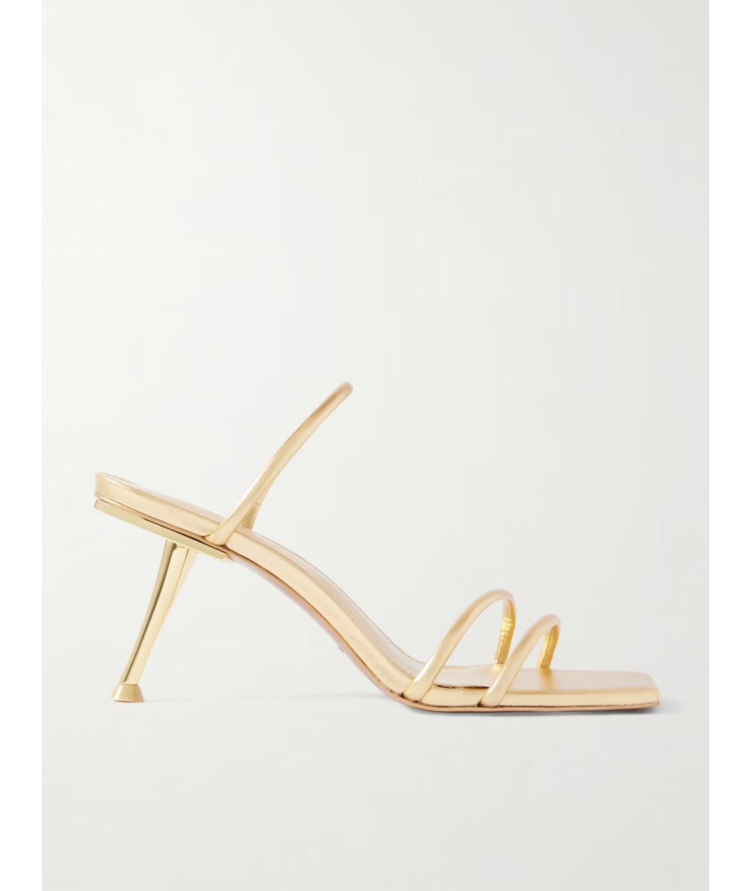 CULT GAIA Золотые кожаные мюли, фото 5