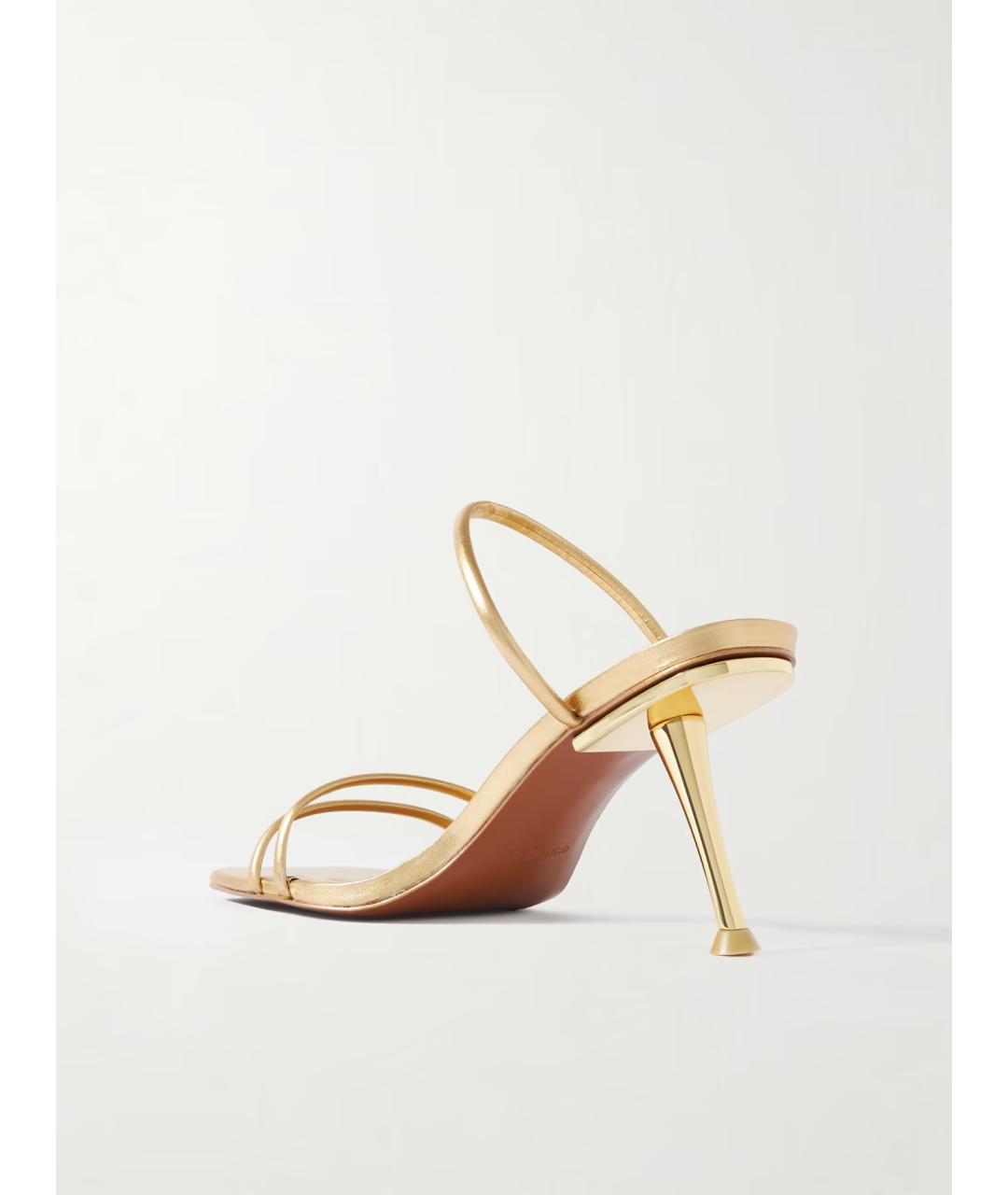 CULT GAIA Золотые кожаные мюли, фото 3