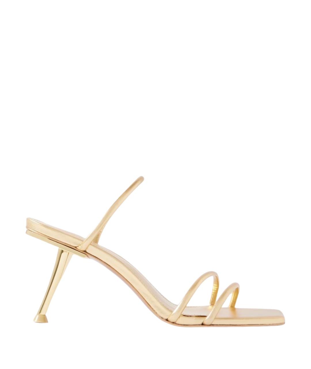 CULT GAIA Золотые кожаные мюли, фото 1