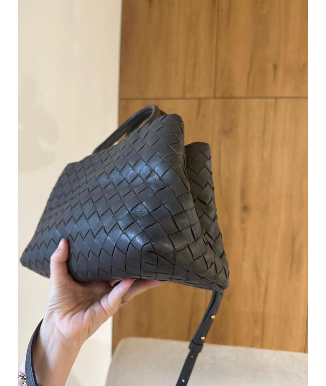 BOTTEGA VENETA Серая кожаная сумка через плечо, фото 7