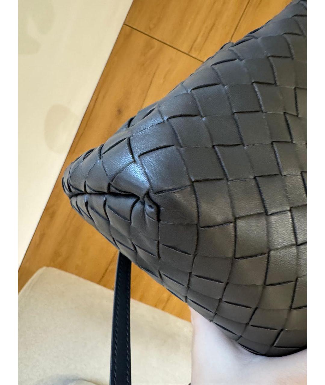 BOTTEGA VENETA Серая кожаная сумка через плечо, фото 6
