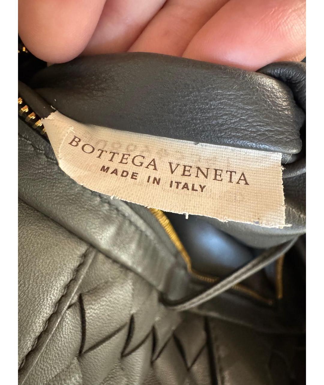 BOTTEGA VENETA Серая кожаная сумка через плечо, фото 5