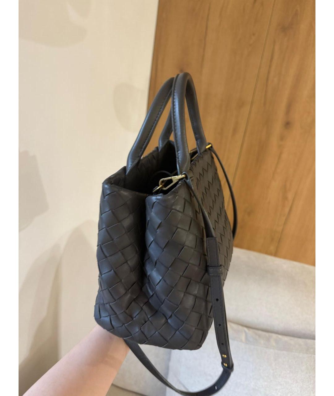 BOTTEGA VENETA Серая кожаная сумка через плечо, фото 8