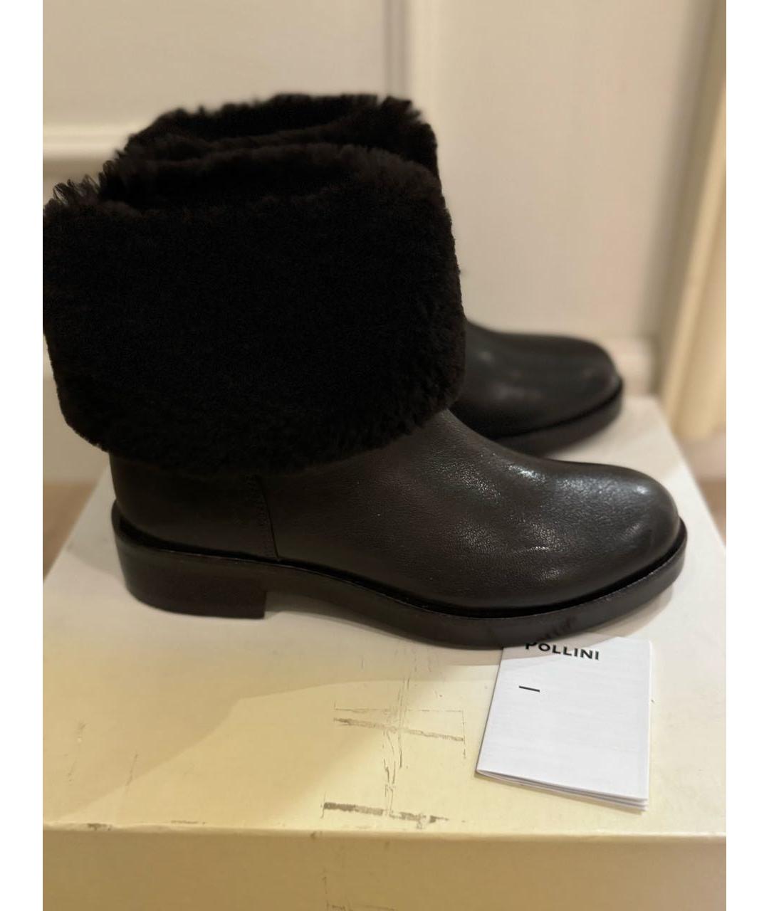 POLLINI Коричневые кожаные полусапоги, фото 9