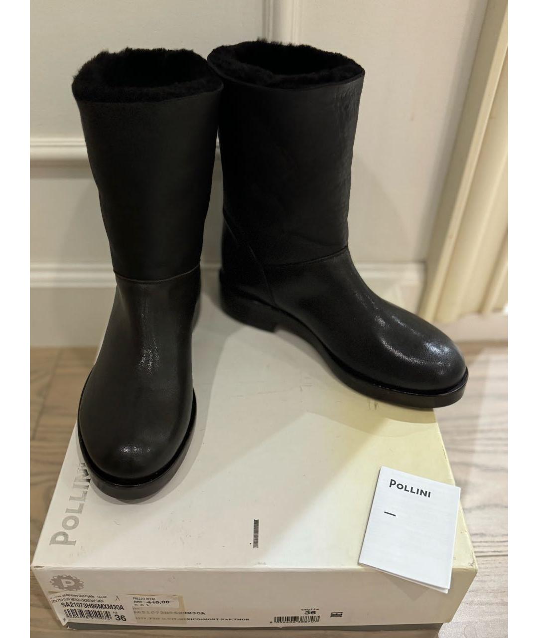 POLLINI Коричневые кожаные полусапоги, фото 3