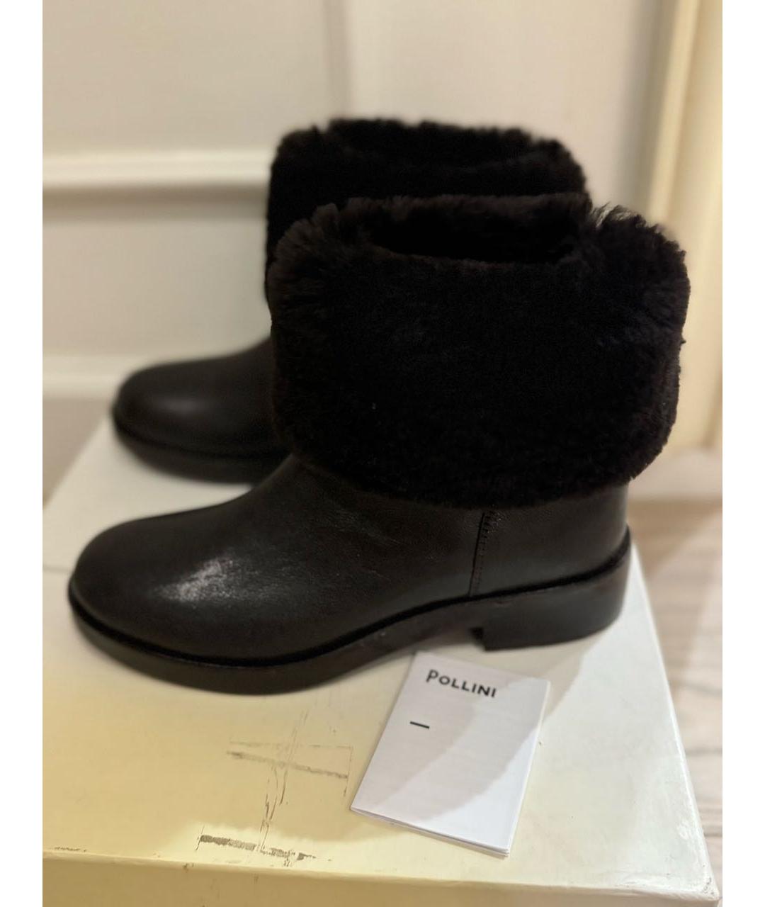 POLLINI Коричневые кожаные полусапоги, фото 2