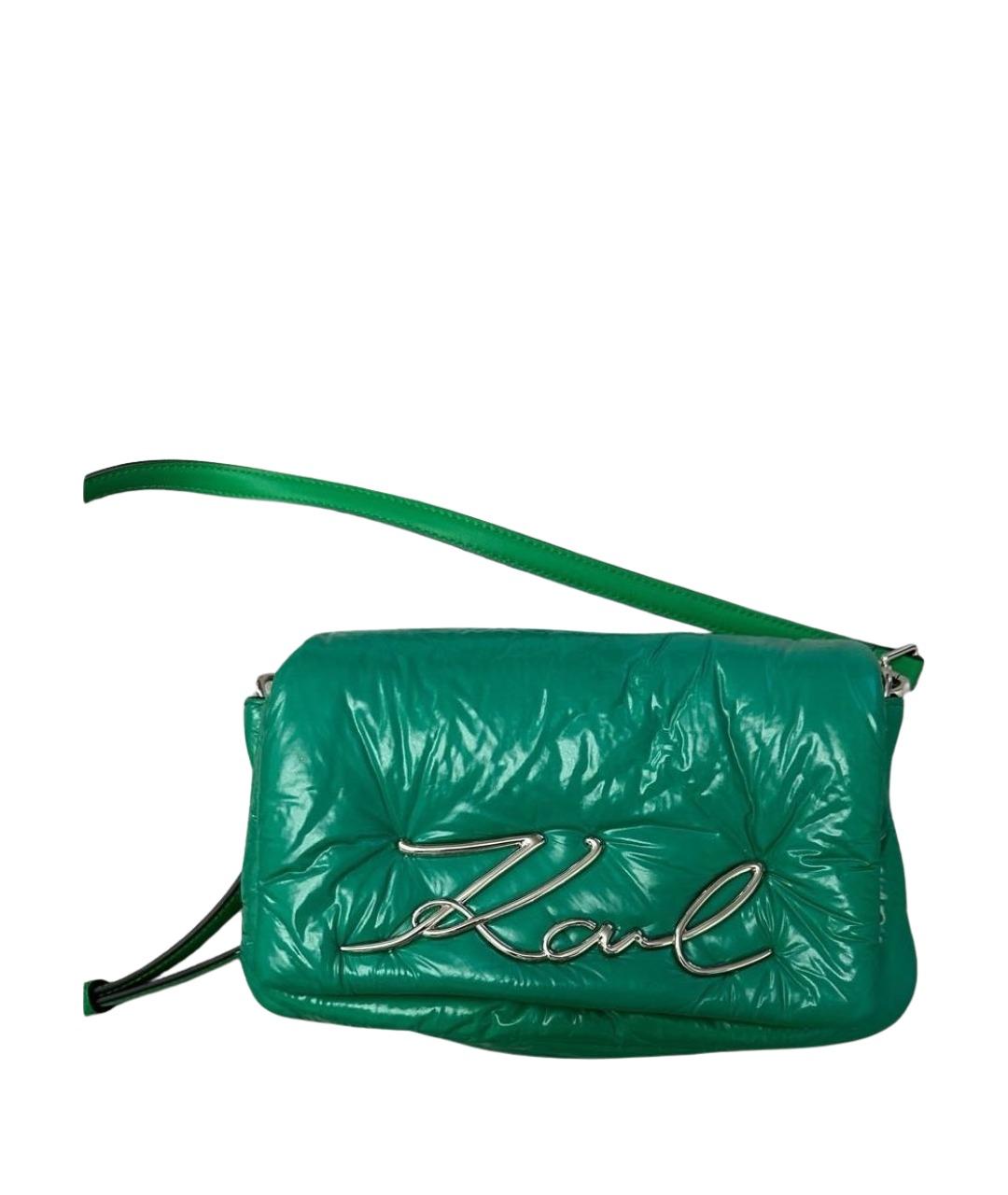 KARL LAGERFELD Зеленая кожаная сумка через плечо, фото 1
