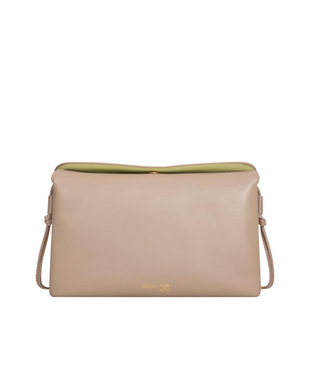 CELINE Бежевая кожаная сумка через плечо, фото 1