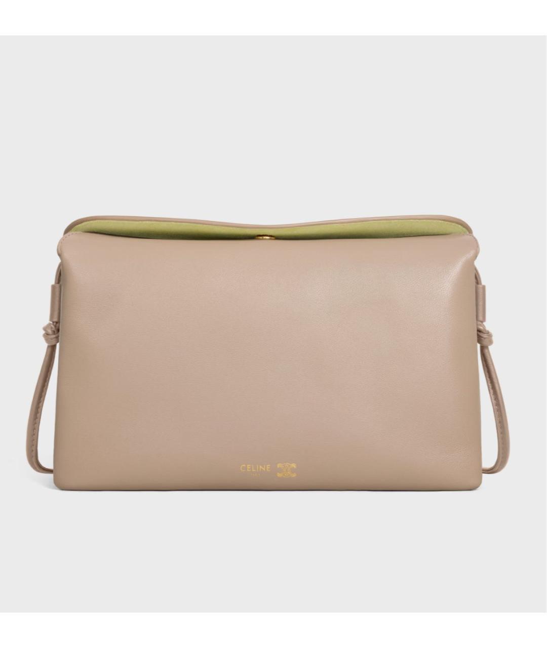 CELINE Бежевая кожаная сумка через плечо, фото 5