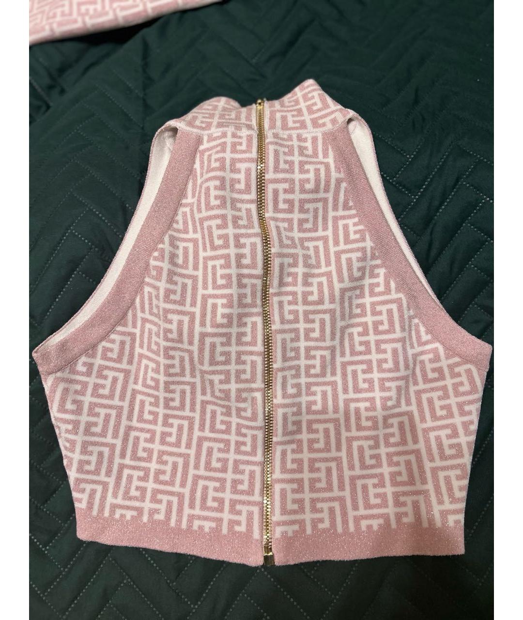 BALMAIN Розовый вискозный костюм с брюками, фото 2