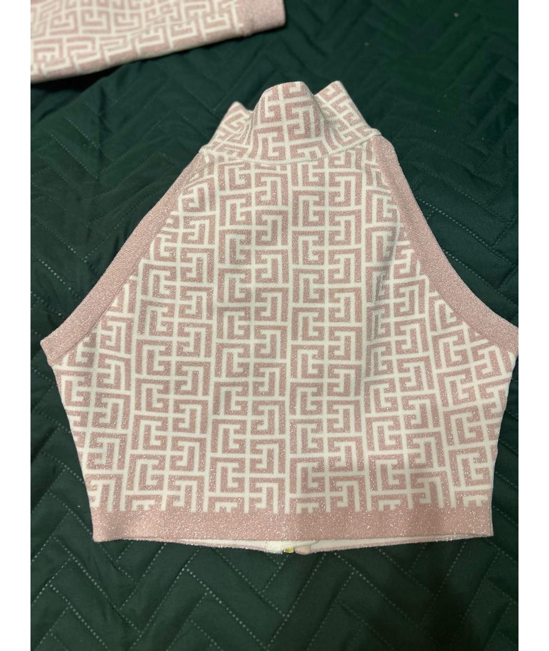 BALMAIN Розовый вискозный костюм с брюками, фото 3