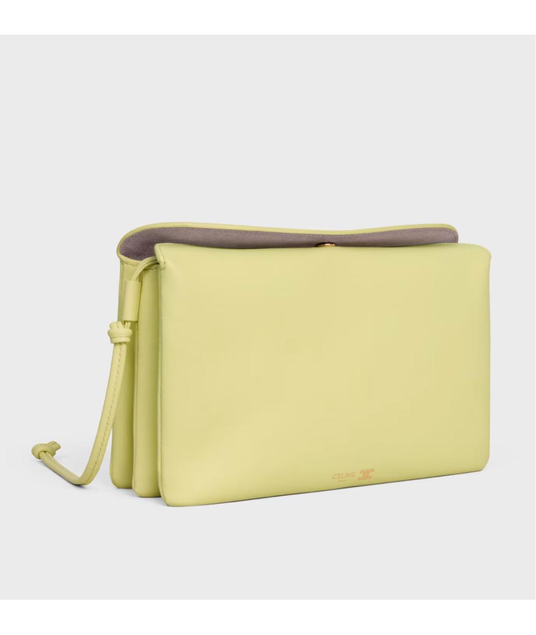 CELINE Желтая кожаная сумка через плечо, фото 2