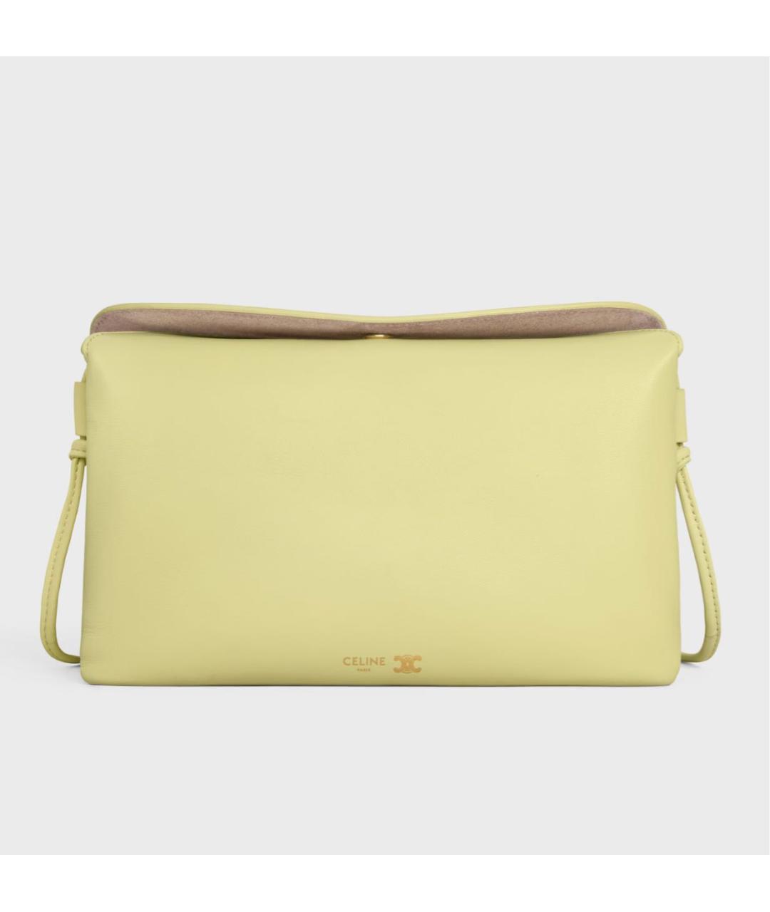 CELINE Желтая кожаная сумка через плечо, фото 5