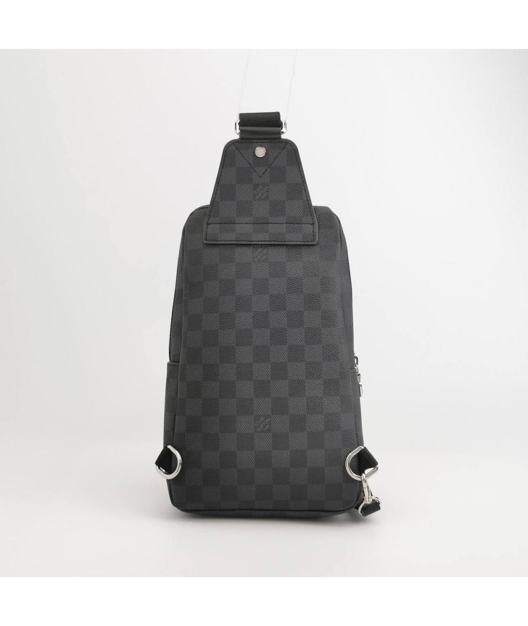 LOUIS VUITTON Антрацитовая кожаная сумка на плечо, фото 4