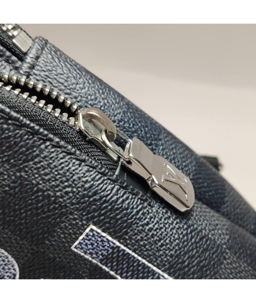 LOUIS VUITTON Антрацитовая кожаная сумка на плечо, фото 7