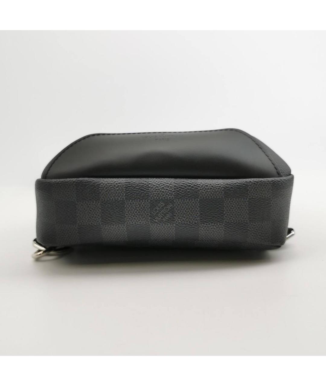 LOUIS VUITTON Антрацитовая кожаная сумка на плечо, фото 5