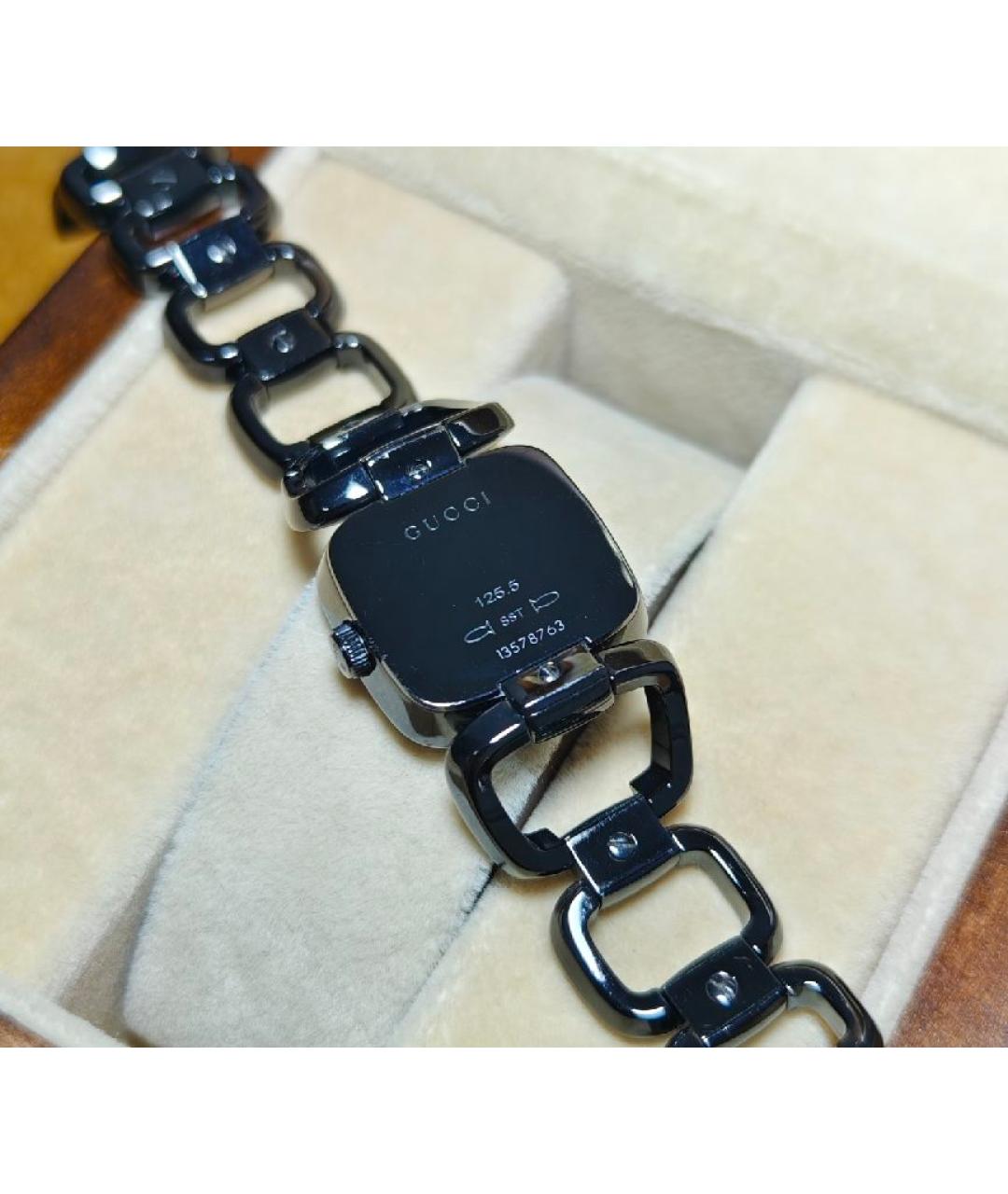 GUCCI Черные стальные часы, фото 3