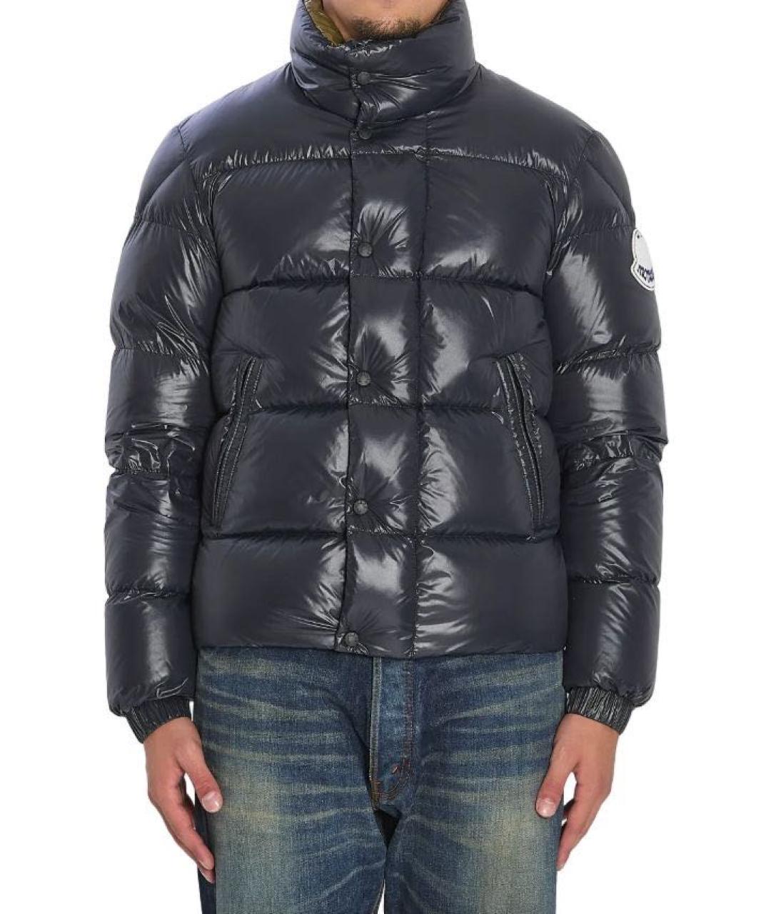 MONCLER Черный полиэстеровый пуховик, фото 4