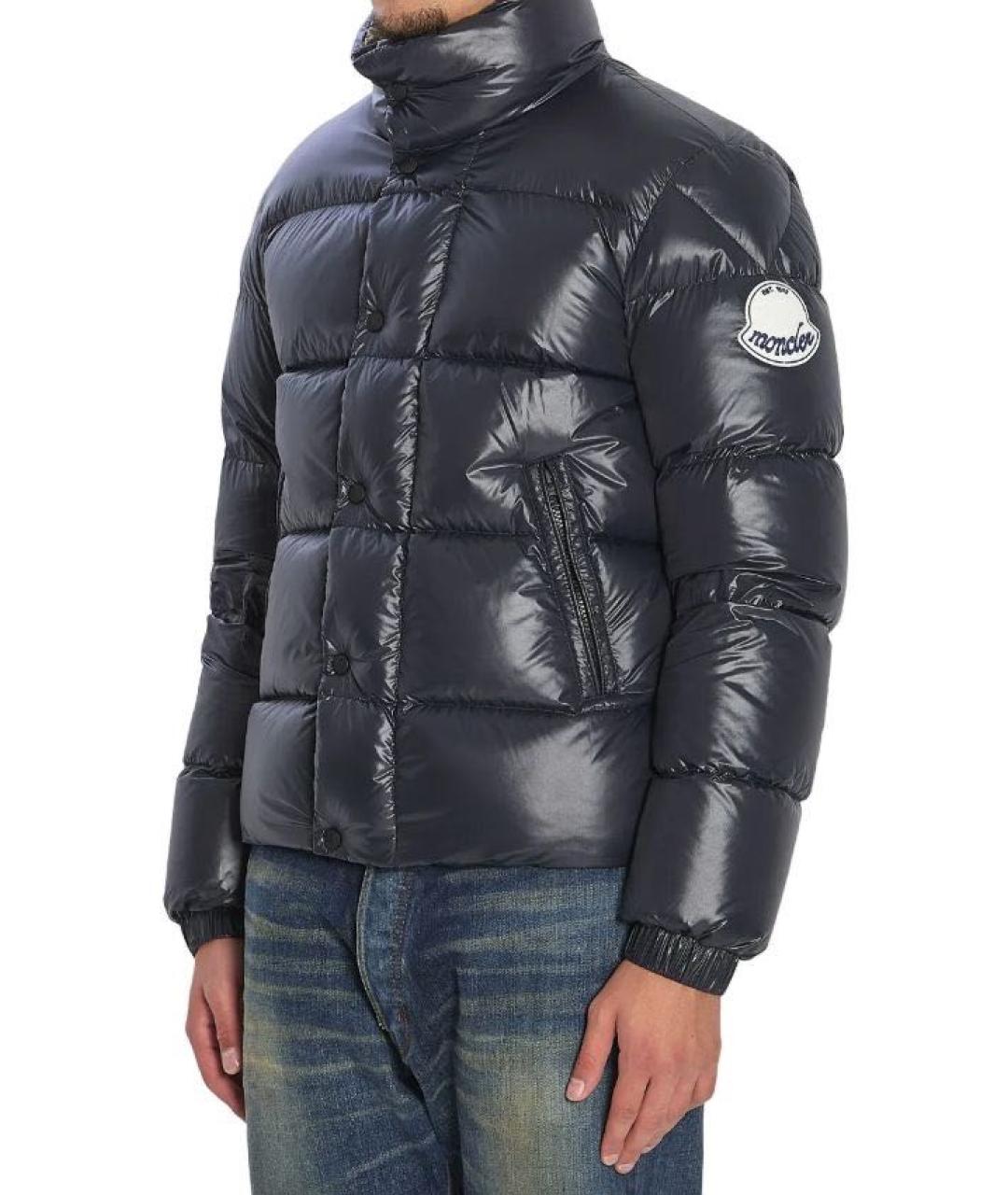 MONCLER Черный полиэстеровый пуховик, фото 3