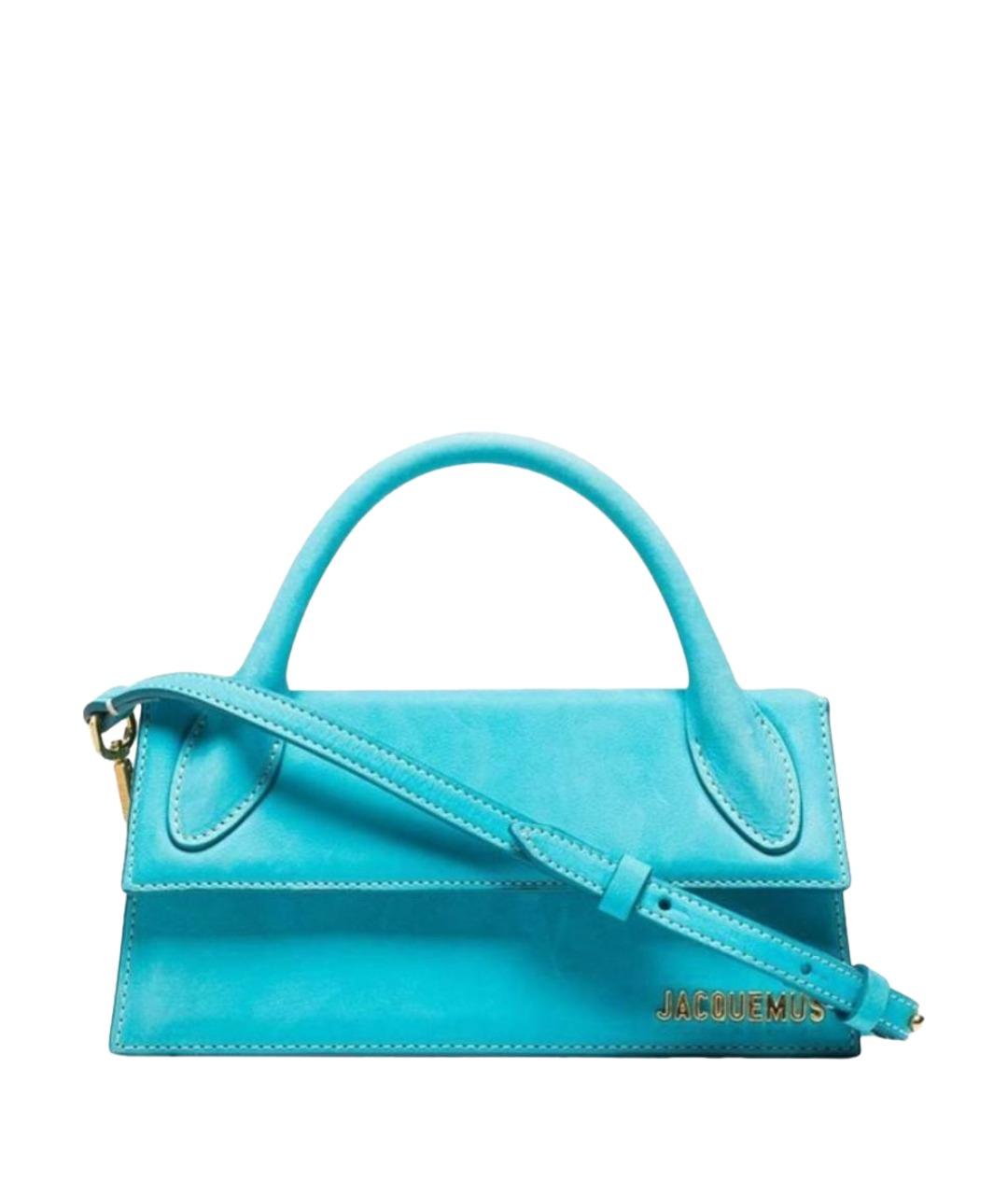 JACQUEMUS Бирюзовая кожаная сумка через плечо, фото 1