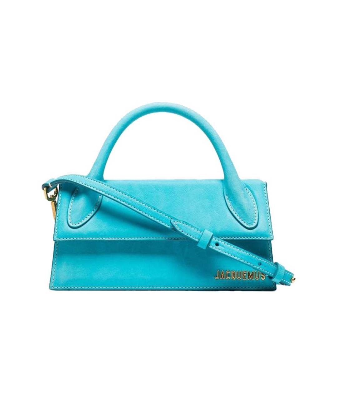 JACQUEMUS Бирюзовая кожаная сумка через плечо, фото 6