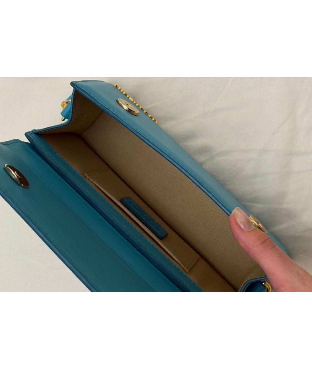 JACQUEMUS Бирюзовая кожаная сумка через плечо, фото 4