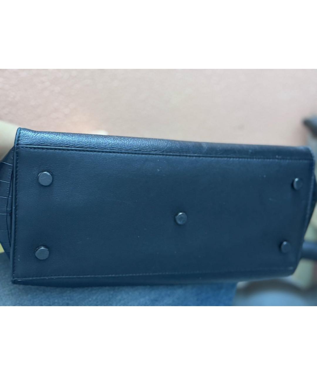 SAINT LAURENT Черная кожаная сумка с короткими ручками, фото 3