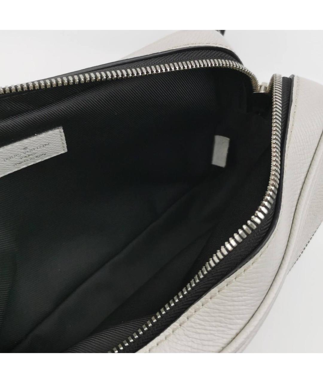 LOUIS VUITTON Белая кожаная барсетка, фото 6