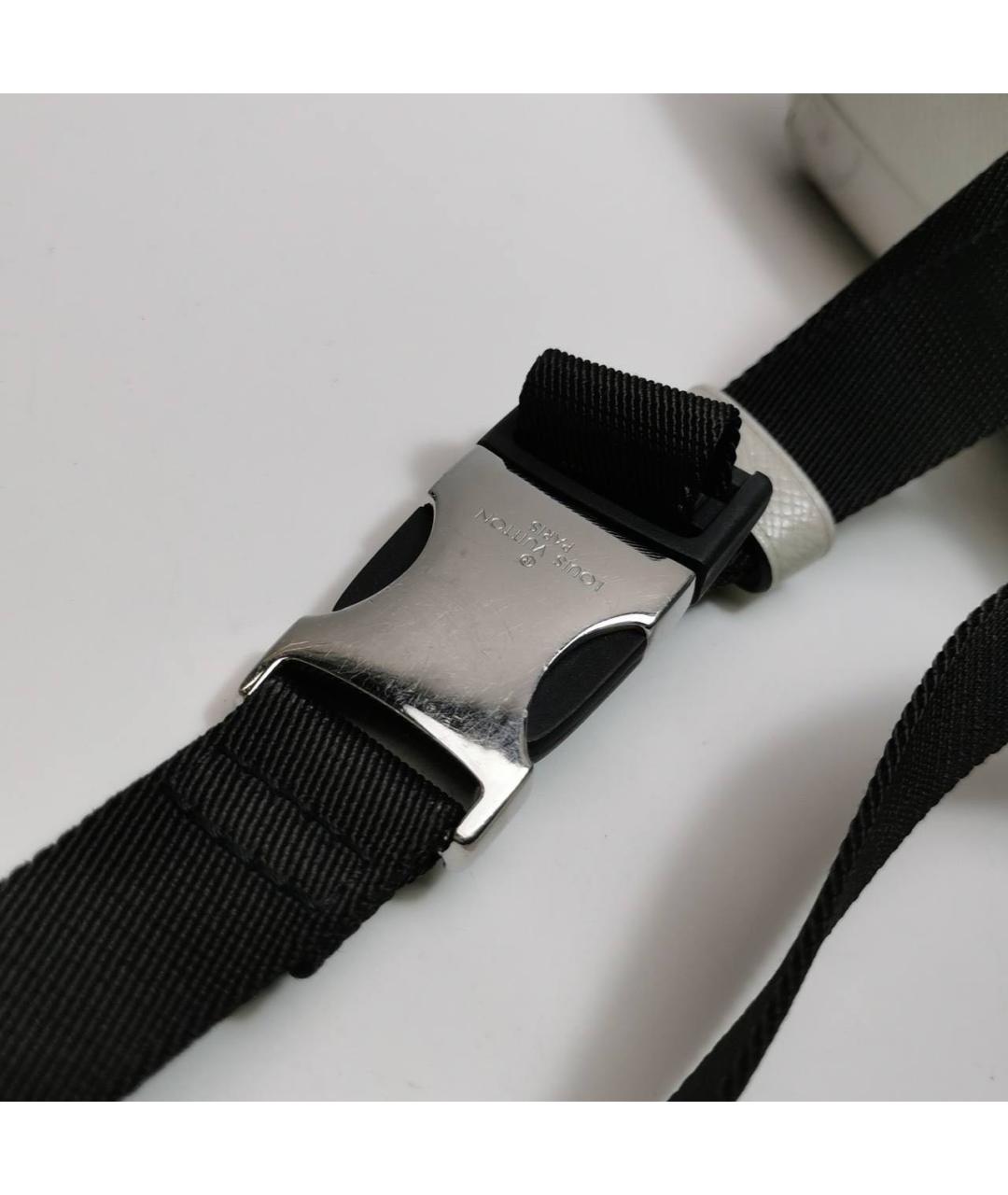 LOUIS VUITTON Белая кожаная барсетка, фото 8