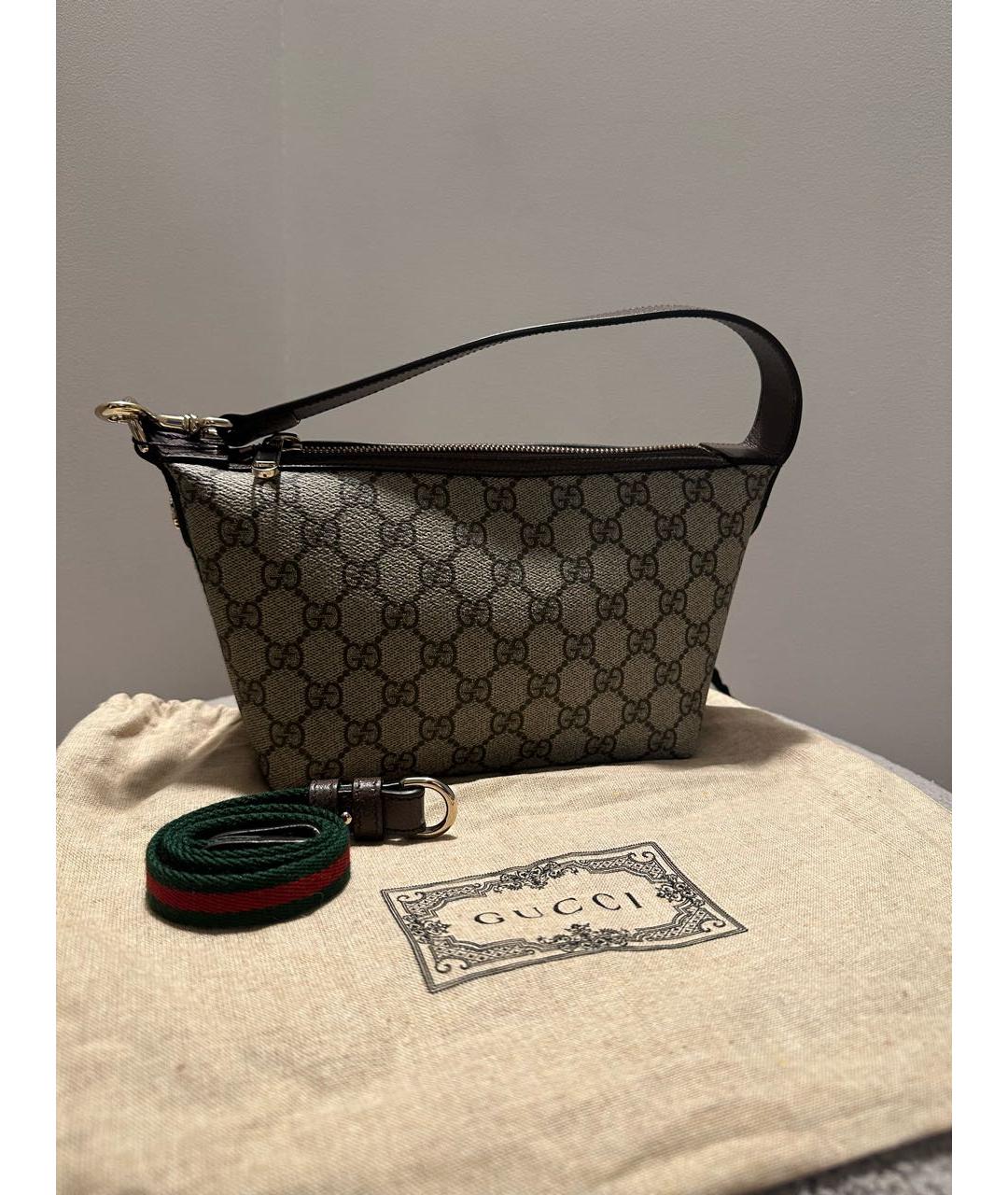 GUCCI Бежевая кожаная сумка через плечо, фото 3