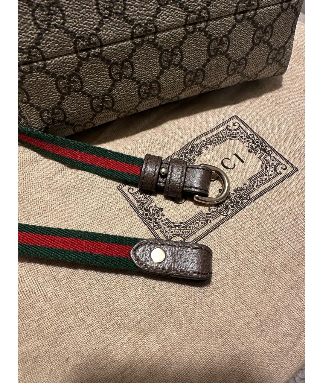 GUCCI Бежевая кожаная сумка через плечо, фото 6