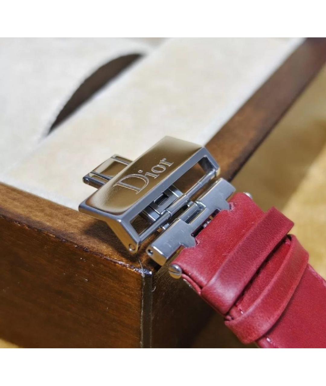 CHRISTIAN DIOR Бордовые стальные часы, фото 4
