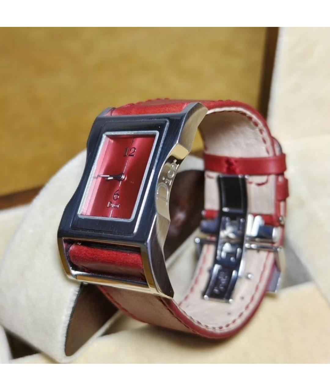 CHRISTIAN DIOR Бордовые стальные часы, фото 2
