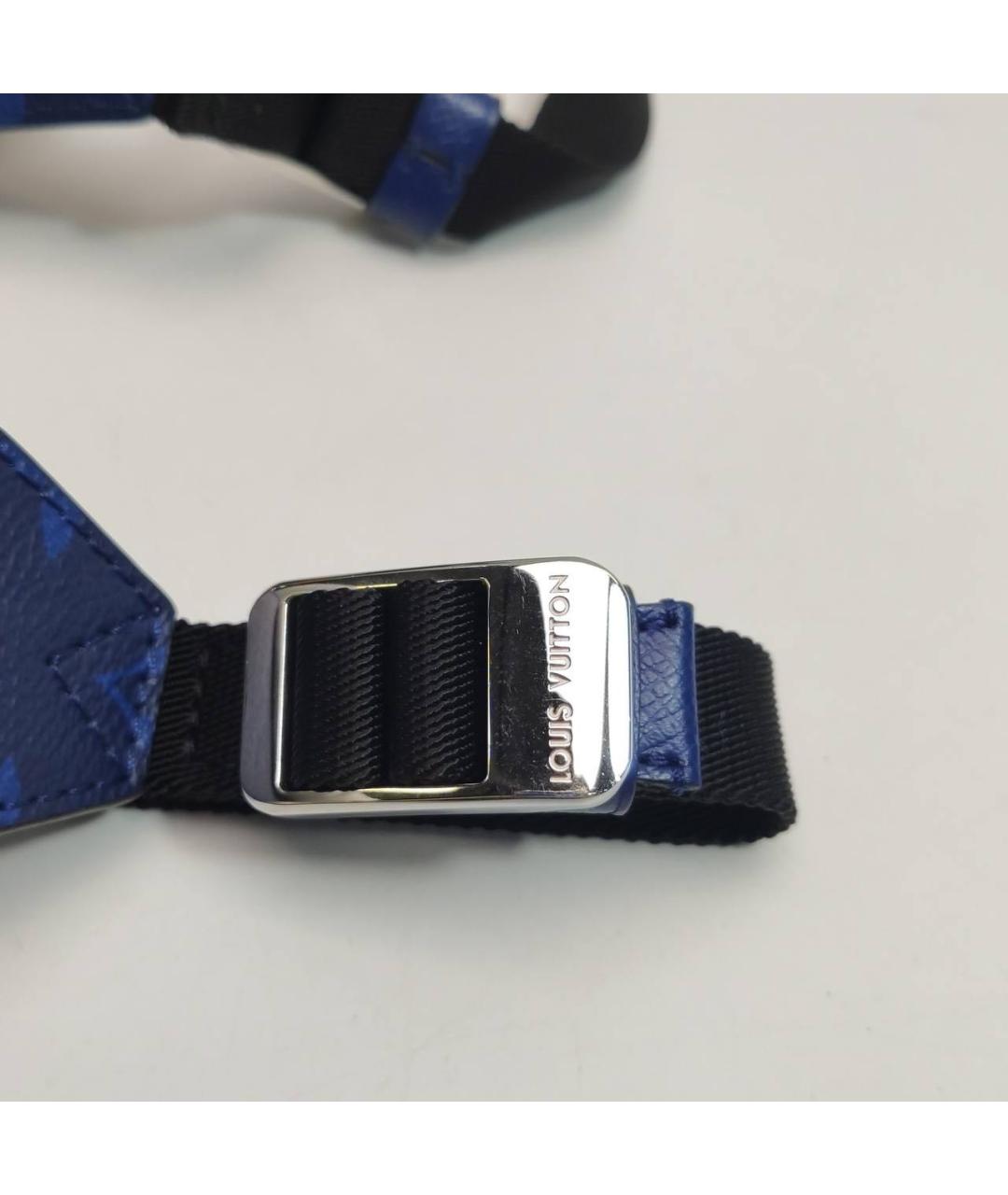 LOUIS VUITTON Темно-синяя кожаная сумка на плечо, фото 7