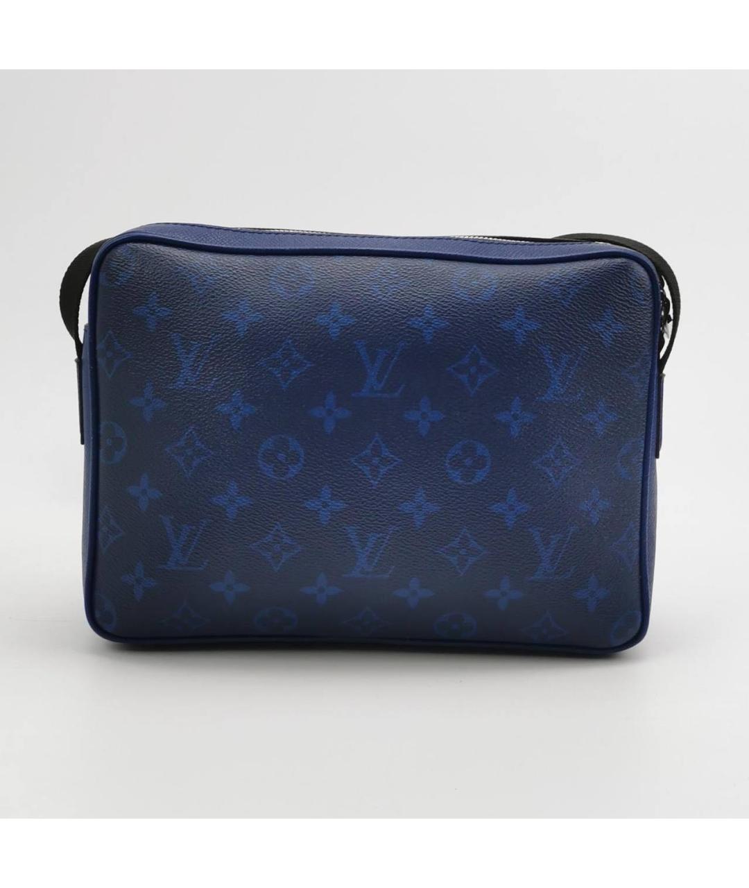 LOUIS VUITTON Темно-синяя кожаная сумка на плечо, фото 4