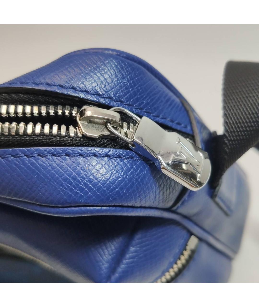 LOUIS VUITTON Темно-синяя кожаная сумка на плечо, фото 8