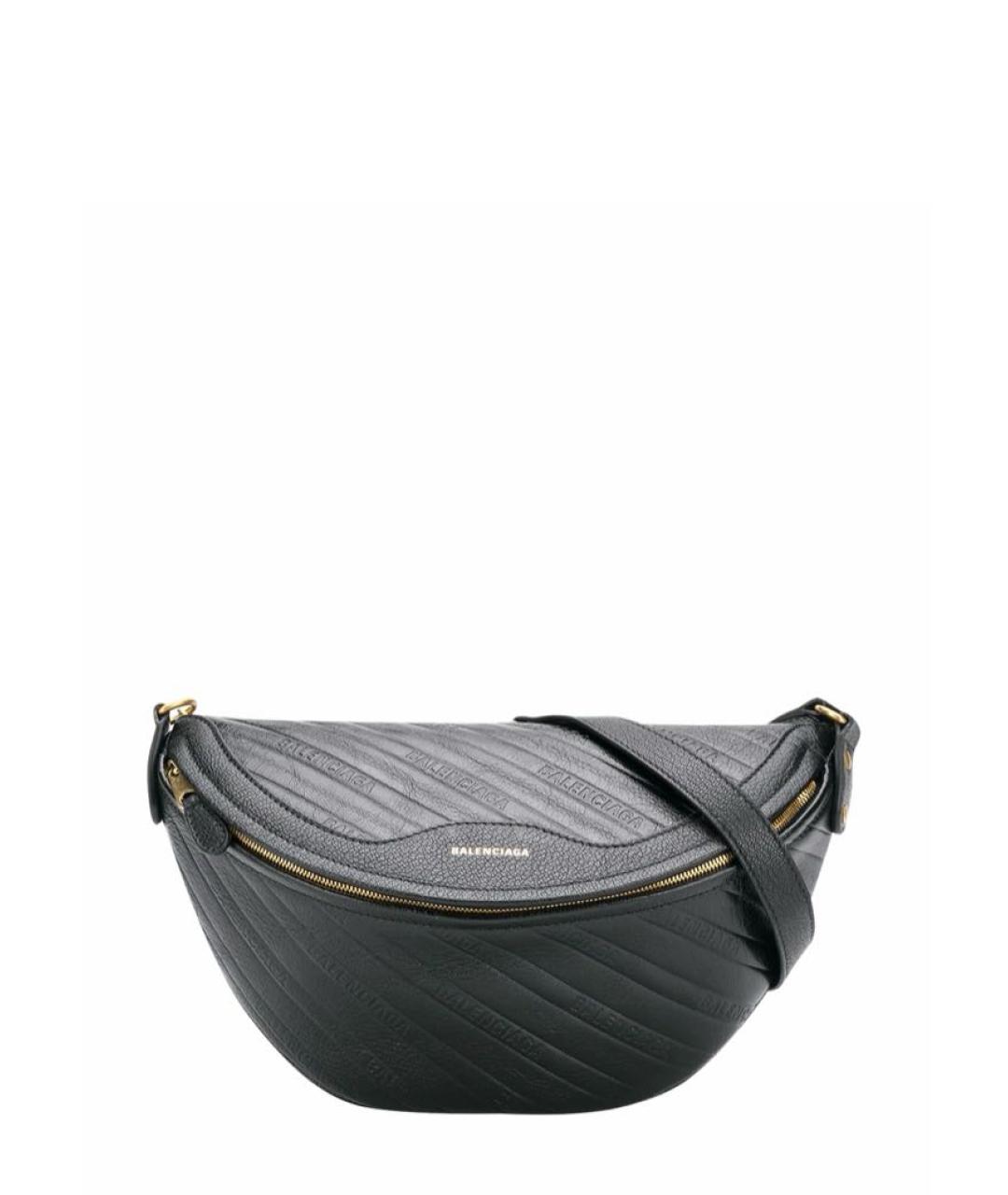 BALENCIAGA Черная кожаная поясная сумка, фото 6