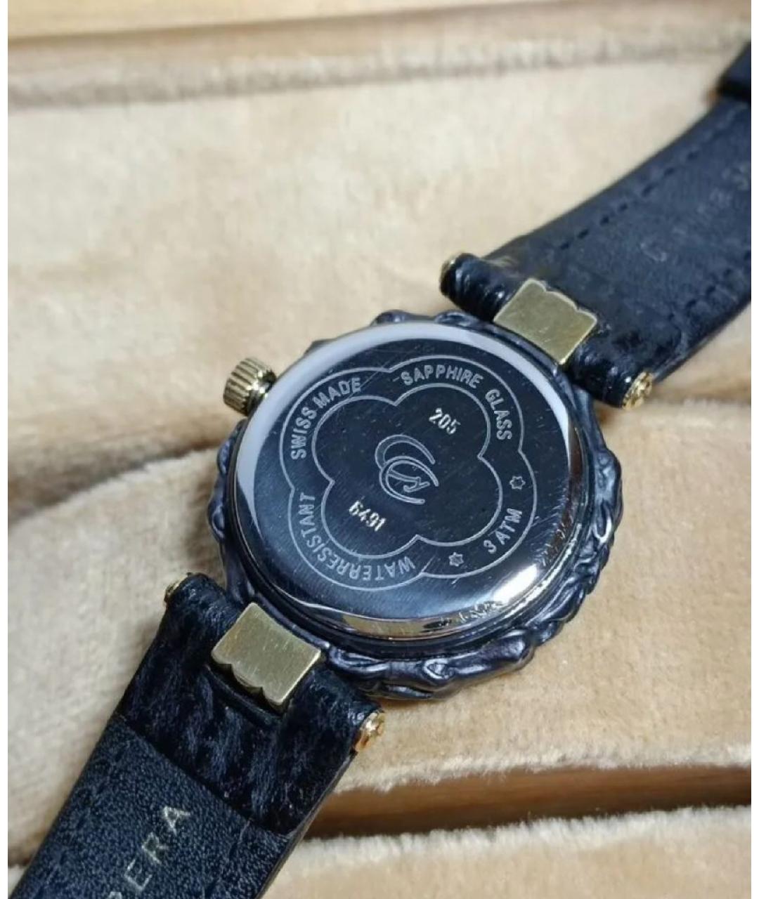 CARRERA Y CARRERA Черные часы из желтого золота, фото 5