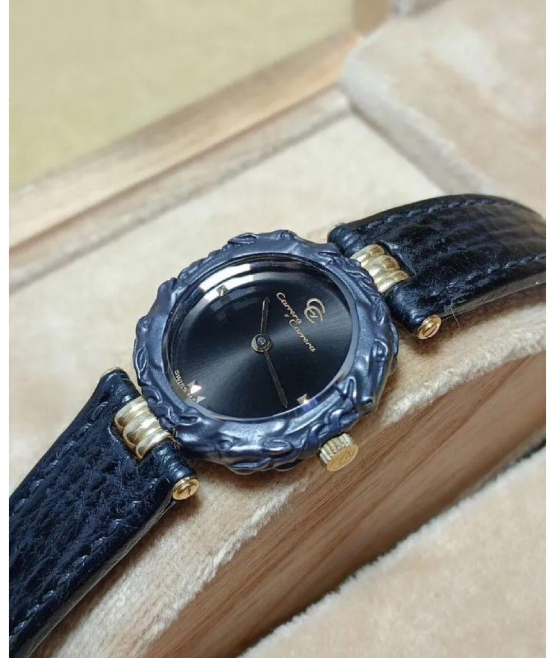 CARRERA Y CARRERA Черные часы из желтого золота, фото 8