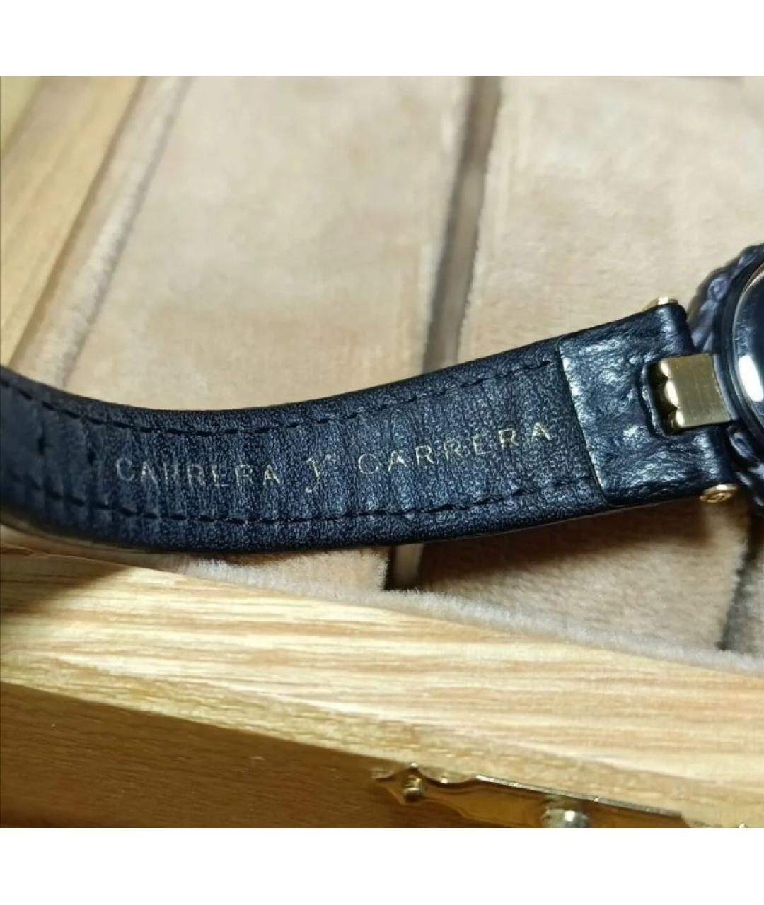 CARRERA Y CARRERA Черные часы из желтого золота, фото 4