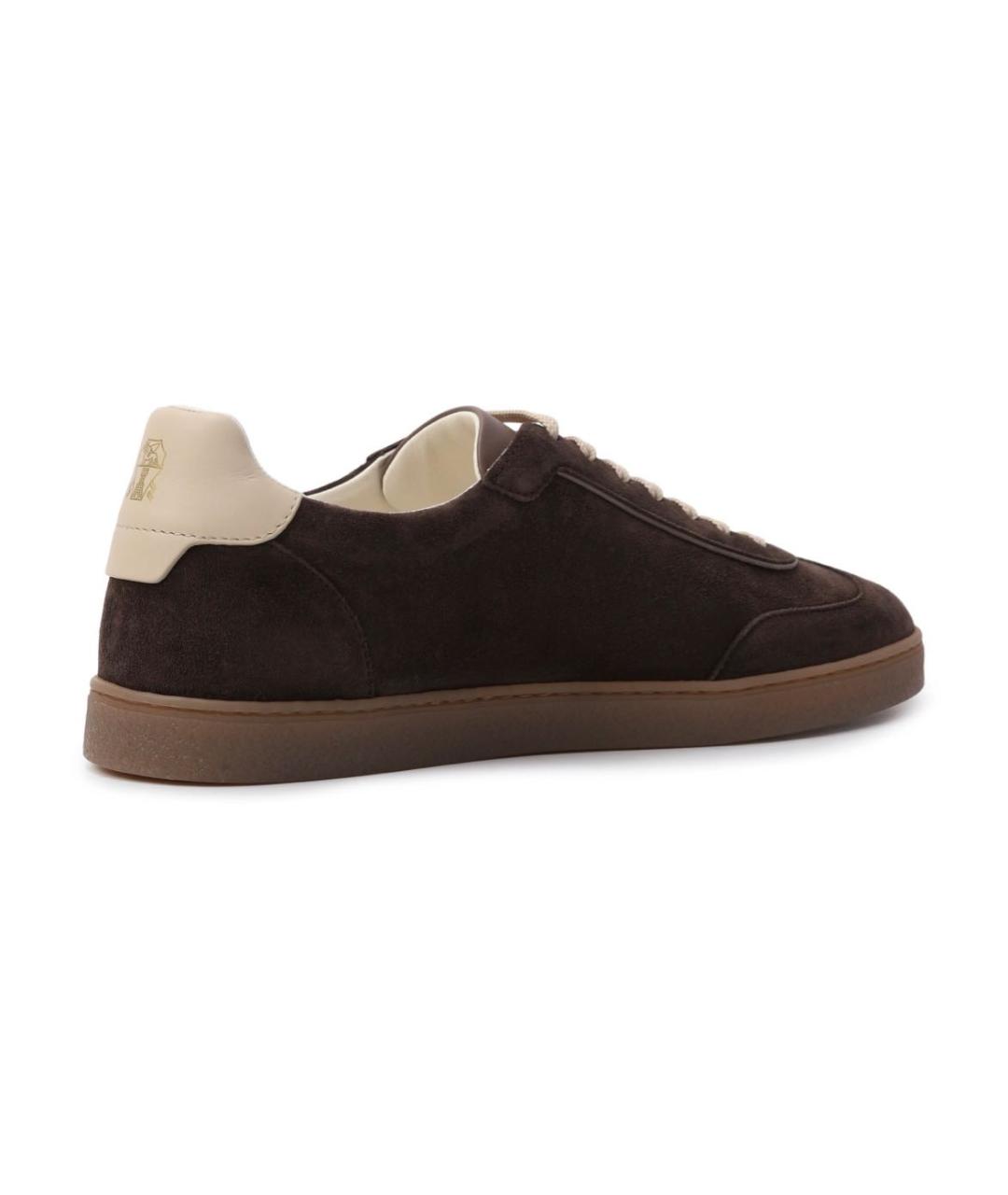 BRUNELLO CUCINELLI Коричневые замшевые низкие кроссовки / кеды, фото 2